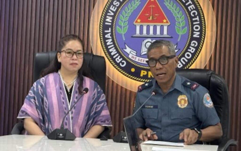 Selling ‘election win' for P90M: CIDG nab 3 alleged IT experts, POLL PREPS. Comelec Commissioner Aimee Ferolino (left) and Criminal Investigation and Detection Group Director Brig. Gen. Nicolas Torre hold a press conference at Camp Crame on Tuesday (Feb. 11, 2025). They discussed preparations for the May 12 elections. (PNA photo by Lloyd Caliwan)