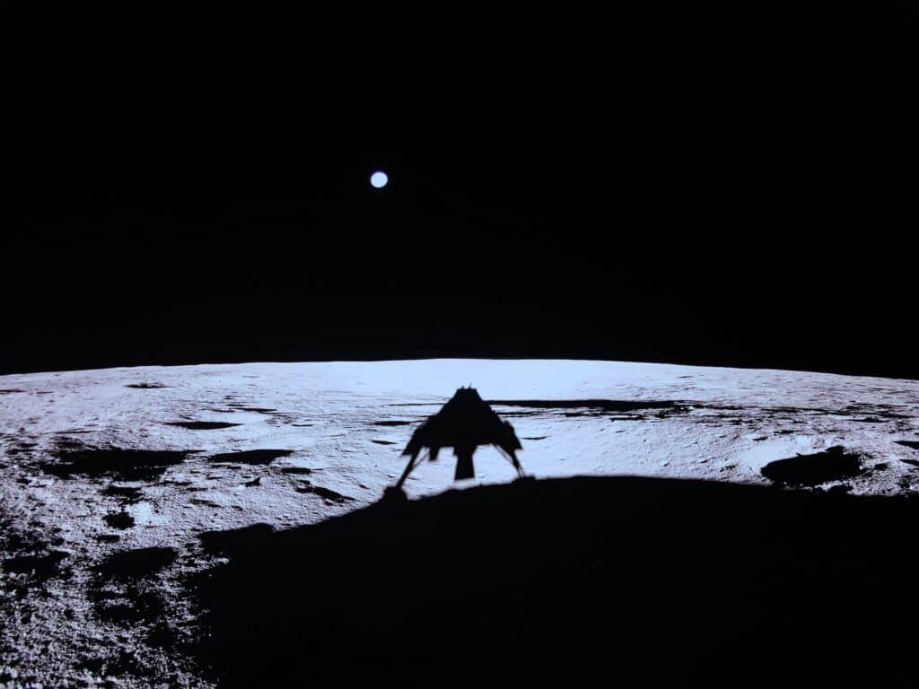 Moon landing: Private US company aces it on first mission. This handout photograph taken and released by Firefly Aerospace on March 2, 2025, shows the Firefly's Blue Ghost lander's shadow on the Moon's surface during its lunar landing as part of the Ghost Mission 1.| Photo by Handout / Firefly Aerospace / AFP