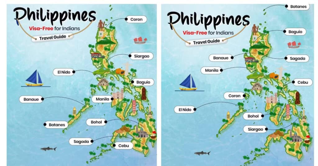 Cebu, Siargao nasaag sa mapa sa Pinas nga gipost sa India travel agency. Photos gikan sa Facebook via Bandera