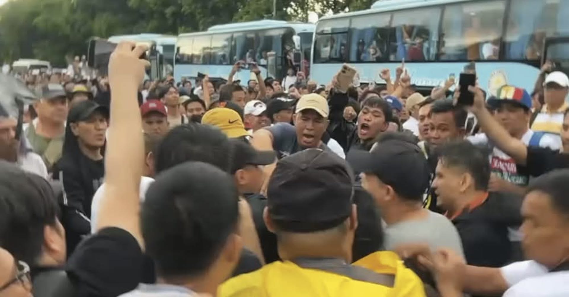 WATCH: Tension erupts as police confront INC rallyists on EDSA