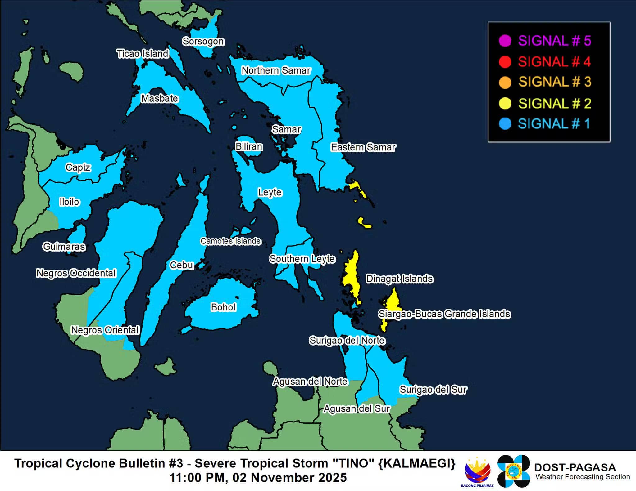 Signal No. 2 up in Camotes as Tino approaches Visayas