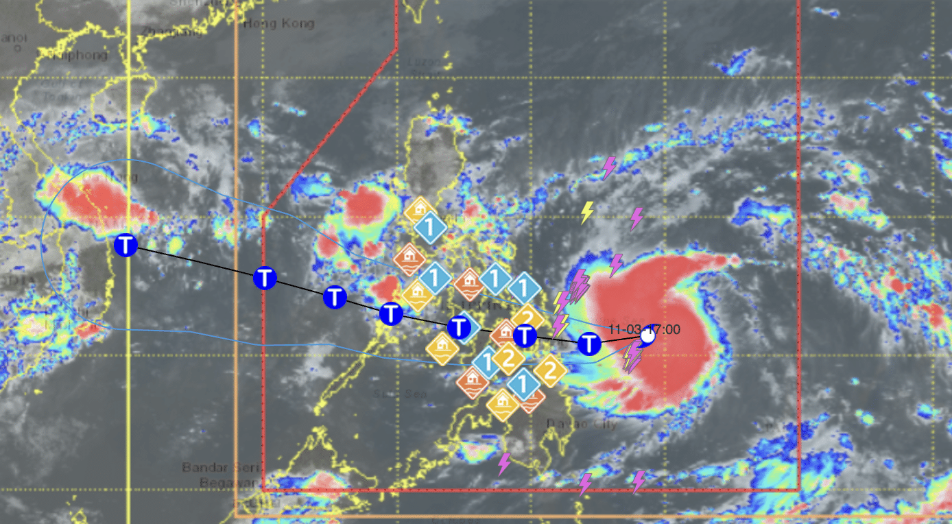 Tino intensifies into a typhoon